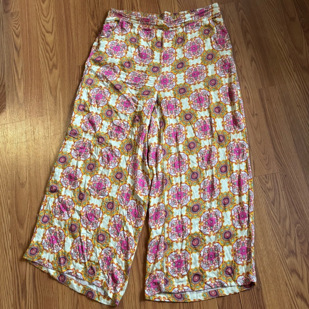 Christian Siriano New York Women’s‎ Boho Floral Patterned Wide-Leg Pants Size L